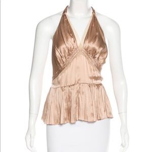Nude Chloé silk halter top